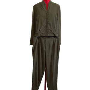 Sag Harbor Olive Green Pantsuit XL81